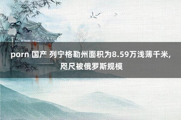 porn 国产 列宁格勒州面积为8.59万浅薄千米， 咫尺被俄罗斯规模