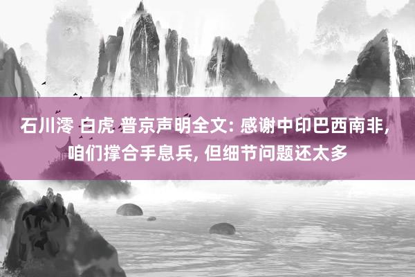 石川澪 白虎 普京声明全文: 感谢中印巴西南非， 咱们撑合手息兵， 但细节问题还太多